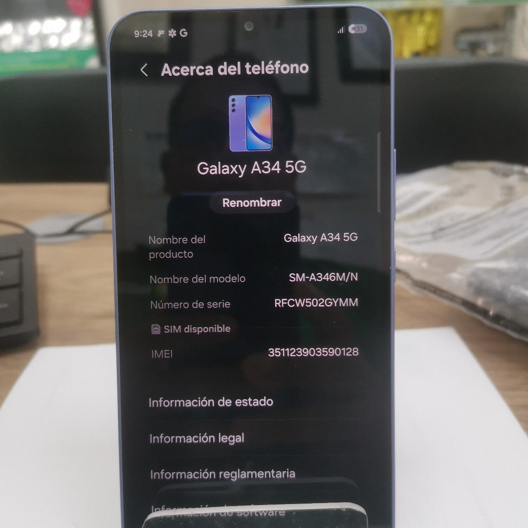 CELULAR SAMSUNG GALAXY A34 5G SM-A346M/N 128 GB 6 GB RAM (SEMINUEVO)