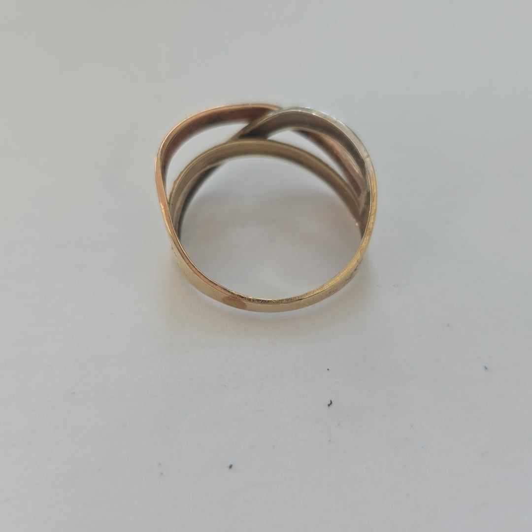 ANILLO ORO COMBINADO 10 K 2,40 GRMS (SEMINUEVO)