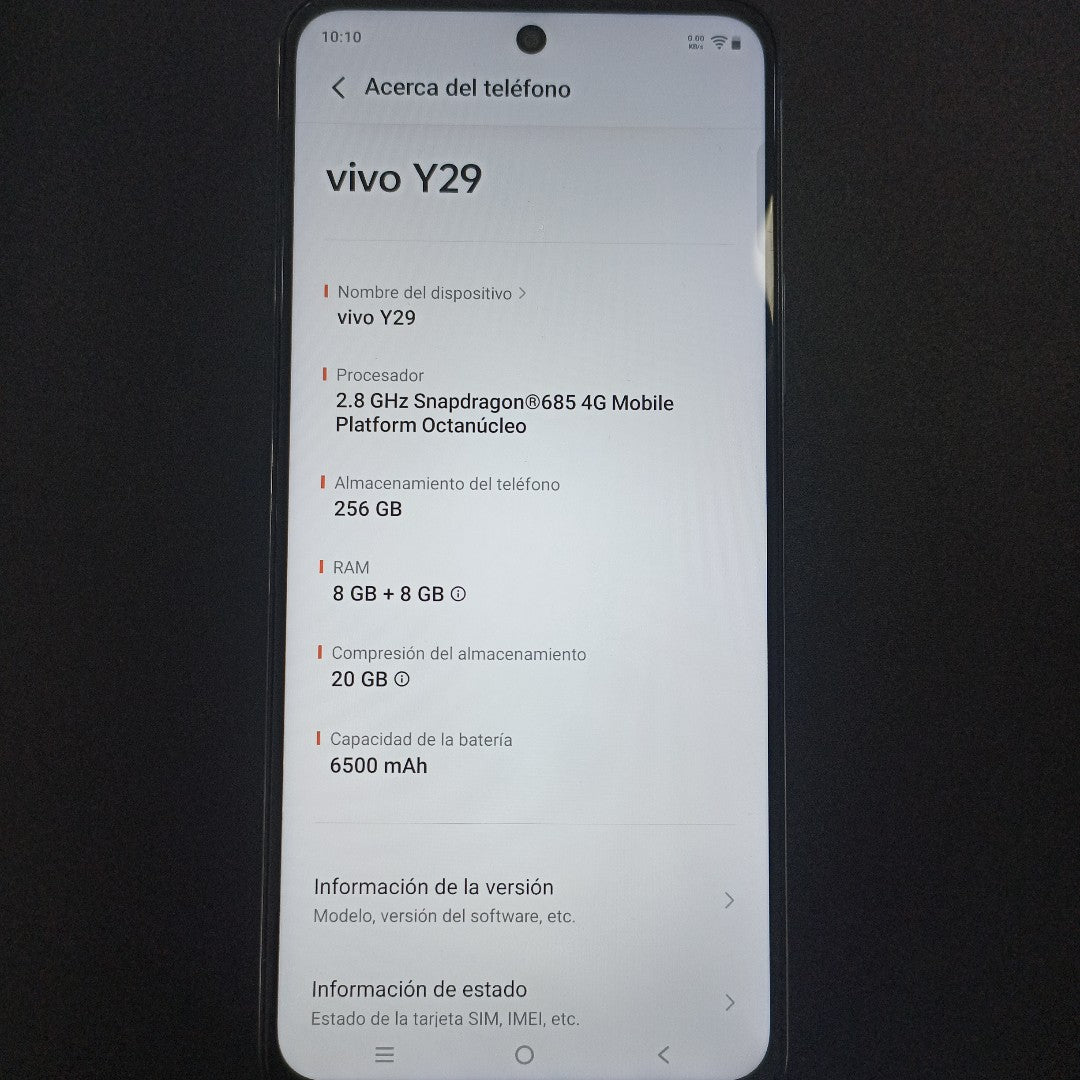 CELULAR VIVO Y29 V2434 (2025) 256 GB 8 GB RAM (SEMINUEVO)