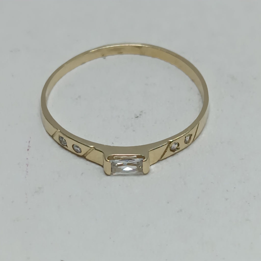 ANILLOS CON CIRCONIAS 14K TALLA 8.5 1.1 GR (NUEVO)