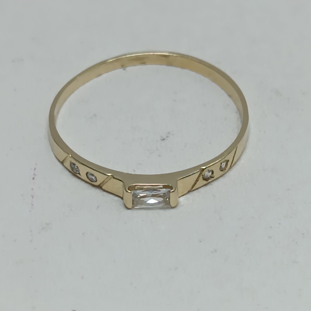 ANILLOS CON CIRCONIAS 14K TALLA 8.5 1.1 GR (NUEVO)
