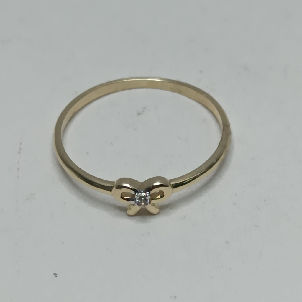 ANILLO ANILLITO FIG MOÑO C CIRCONIAS 14K 7 TALLA 0.9 GR (NUEVO)