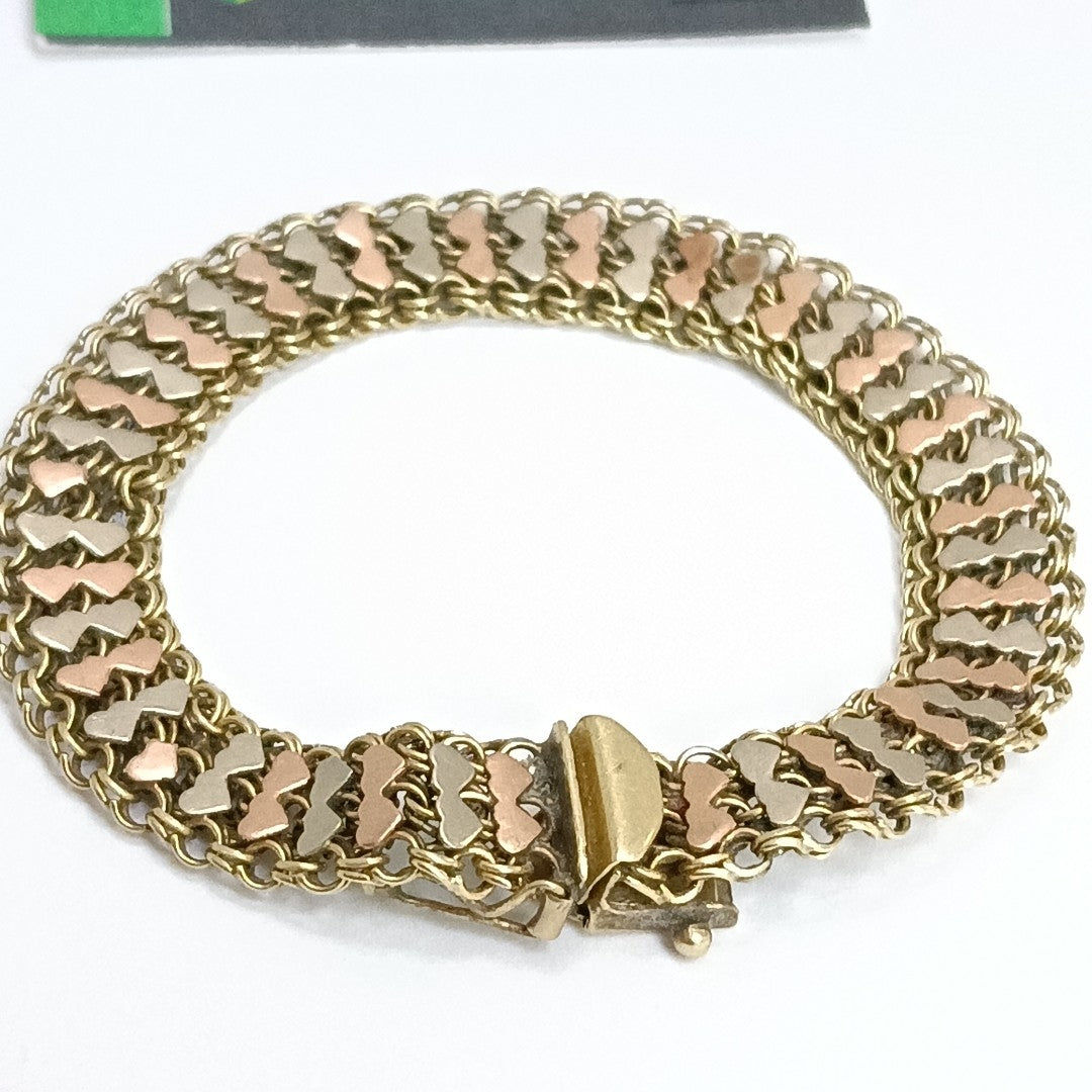 PULSERA ORO,ORO COMBINADO 10 K 15,10 GRMS (SEMINUEVO)
