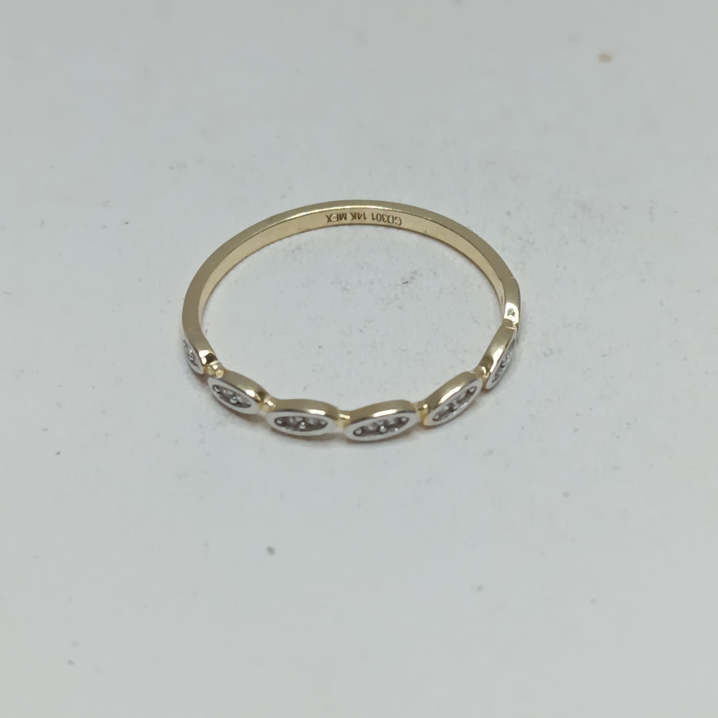ANILLO ANILLITO FIG C CIRCONIAS 14K 9 TALLA 1.2 GR (NUEVO)
