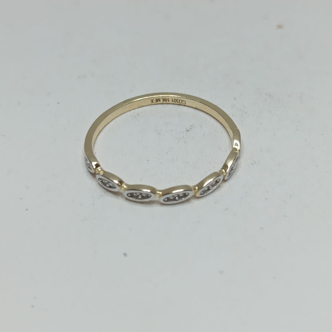 ANILLO ANILLITO FIG C CIRCONIAS 14K 9 TALLA 1.2 GR (NUEVO)