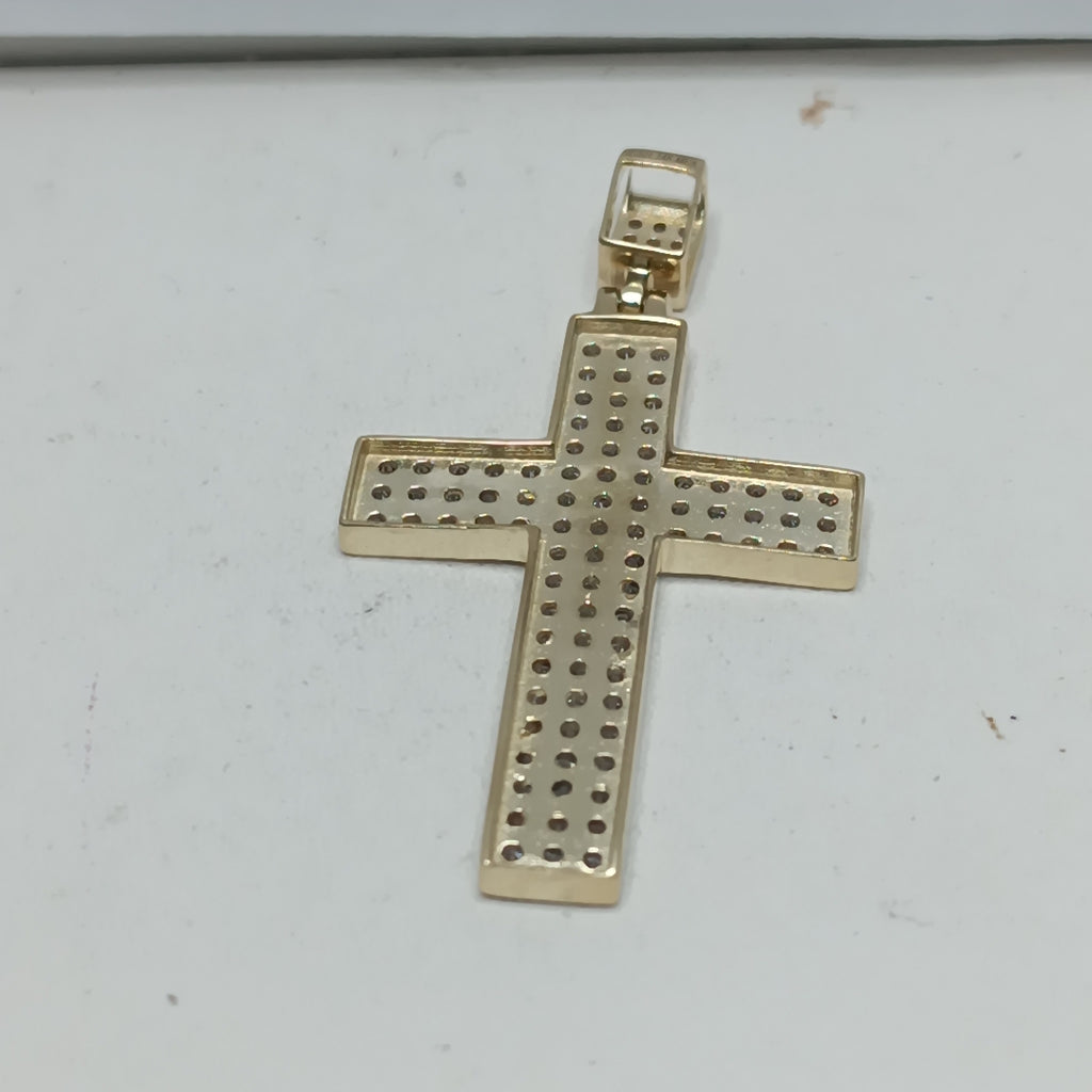 DIJE CRUZ C CIRCONIAS 14K 5.1 GR (NUEVO)