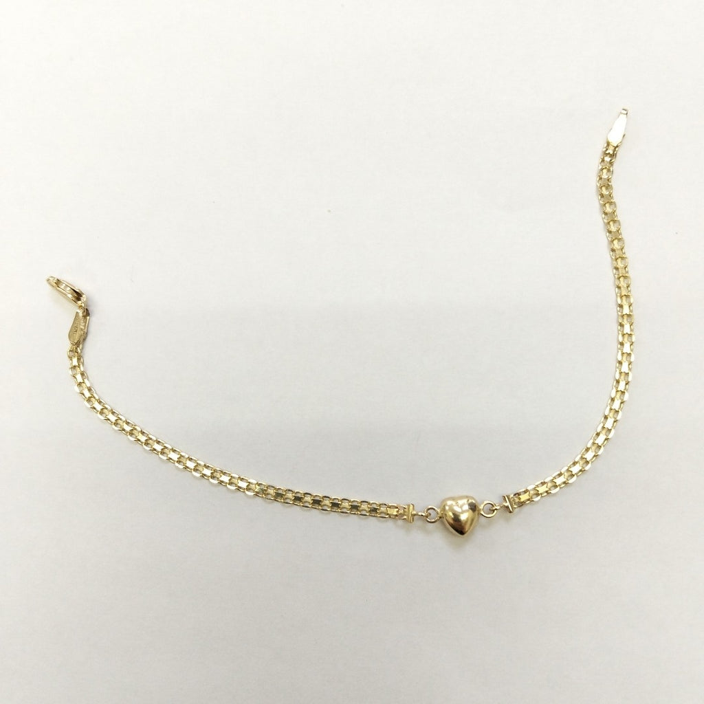 PULSERA ESPECIAL C CORAZON 14K 18 CM 2.7 GR (NUEVO)