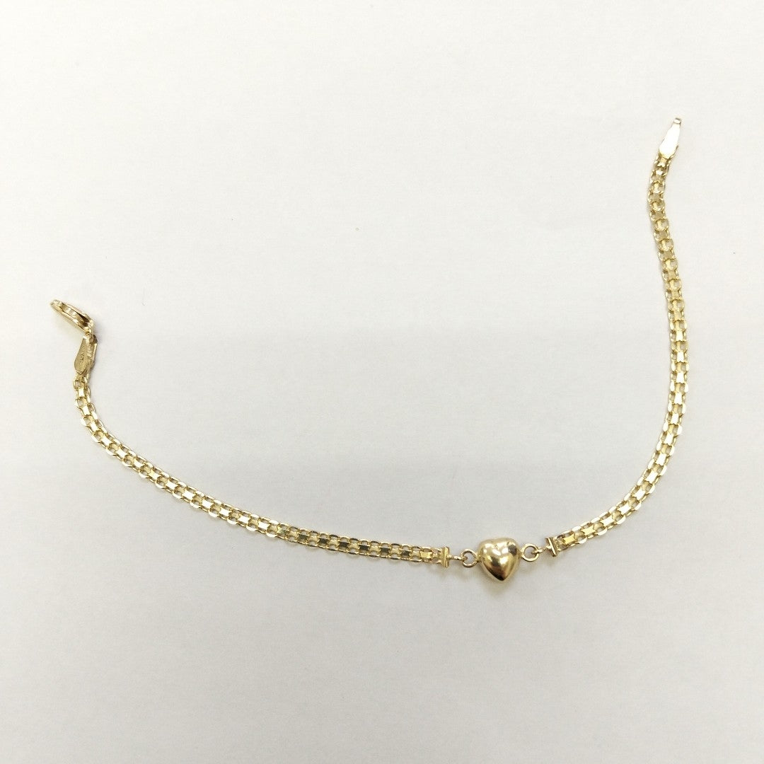 PULSERA ESPECIAL C CORAZON 14K 18 CM 2.7 GR (NUEVO)