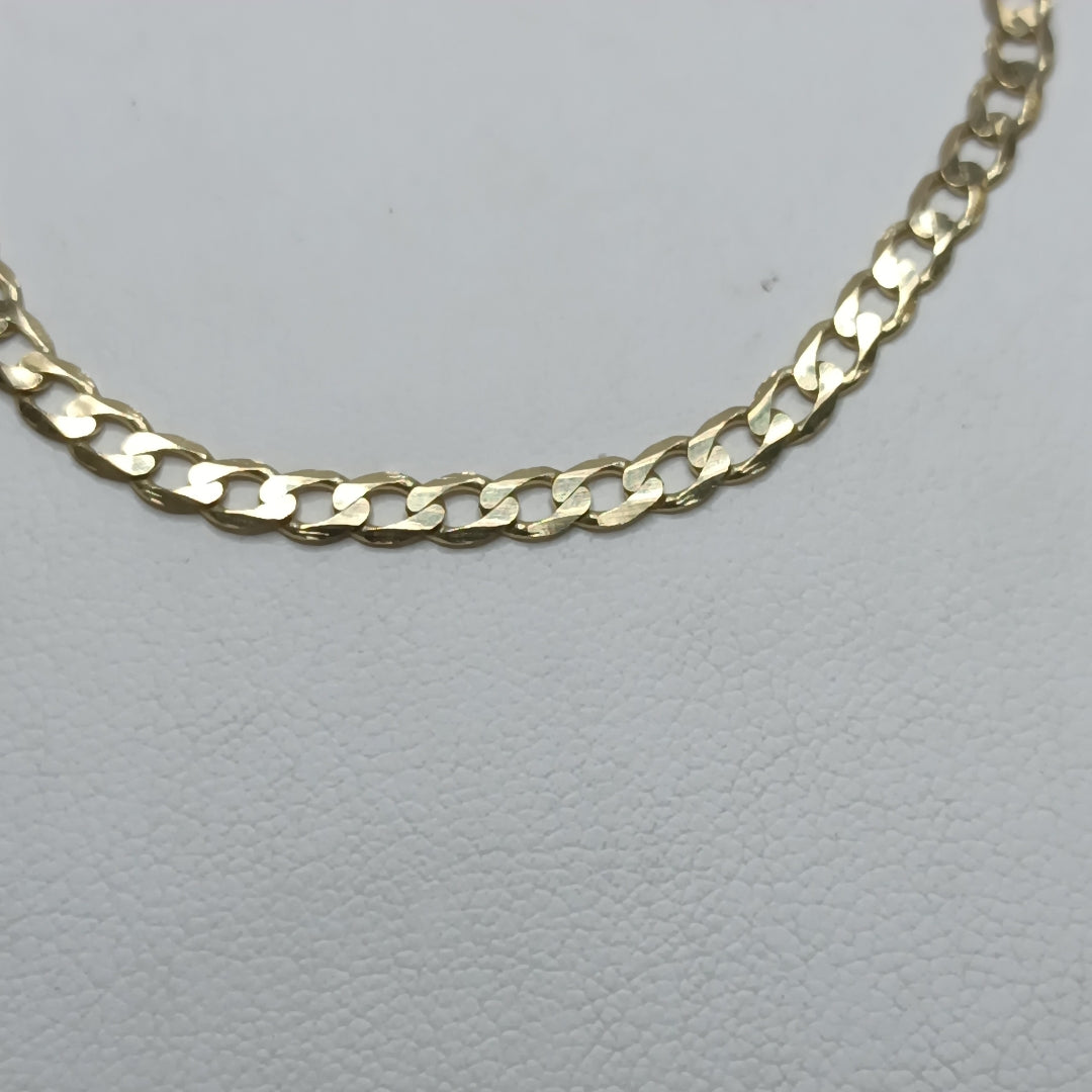 PULSERA TEJIDO BARBADA 14K 18 CM 3.2 GR (NUEVO)