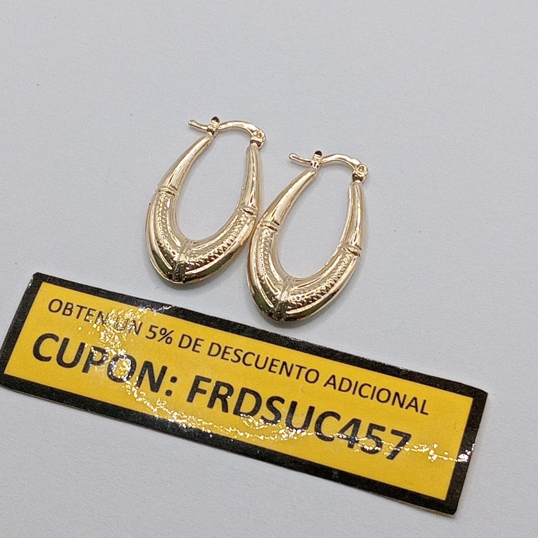 ARETES ARRACADAS ESTRIADAS 14K 2.5 GR (NUEVO)