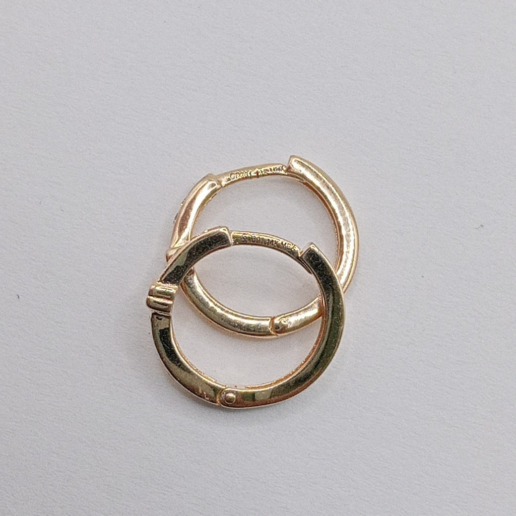 ARETES HUGGIES C CIRCONIA 14K 1.9 GR (NUEVO)