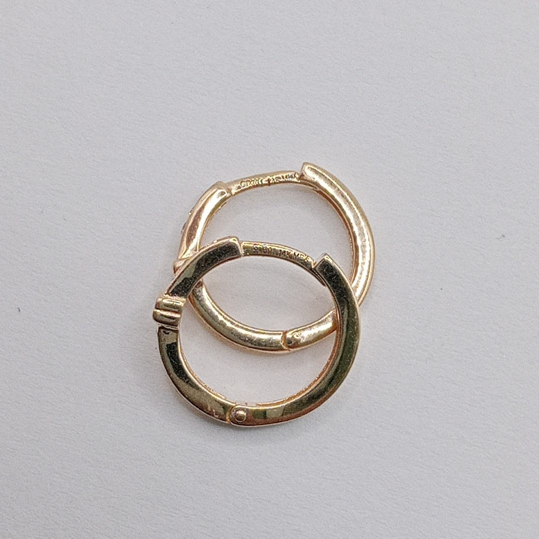 ARETES HUGGIES C CIRCONIA 14K 1.9 GR (NUEVO)