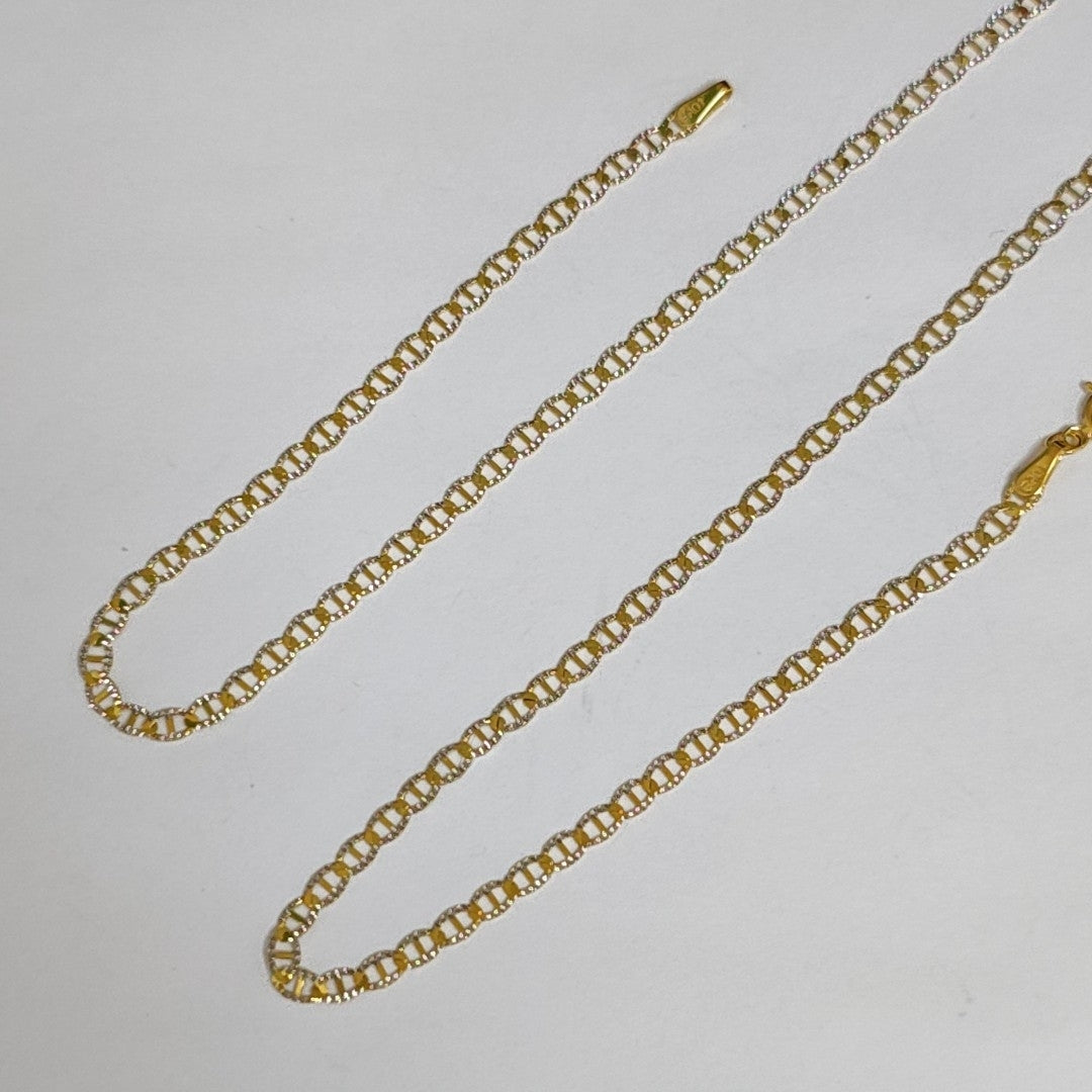 CADENAS TEJIDO GUCHI DIAMANTADO ORO 10K 55 CM 4 GR (NUEVO)