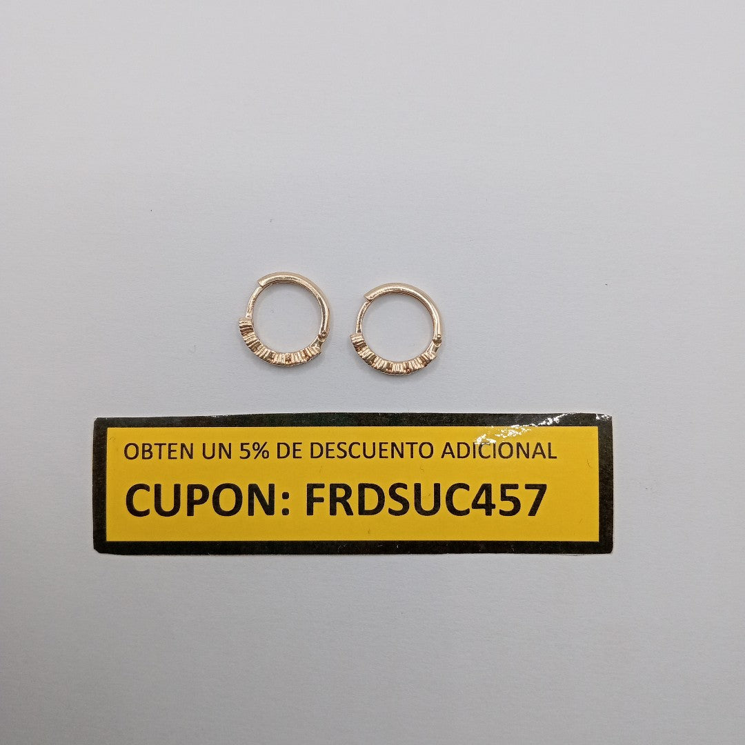 ARETES HUGGIES C CIRCONIAS 14K 2 GR (NUEVO)