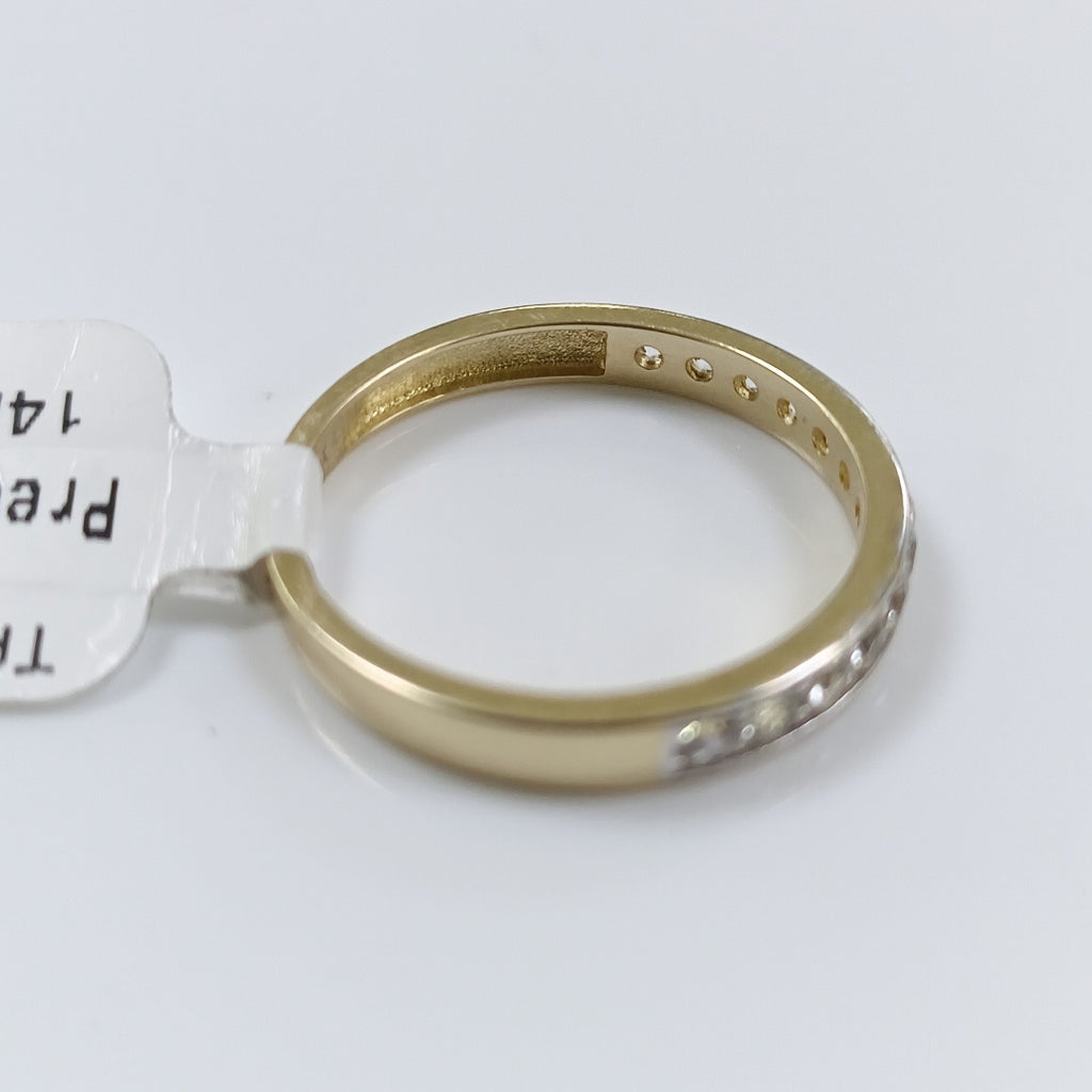 ANILLO ANILLITO C CIRCONIAS 14K 8 TALLA 2.2 GR (NUEVO)