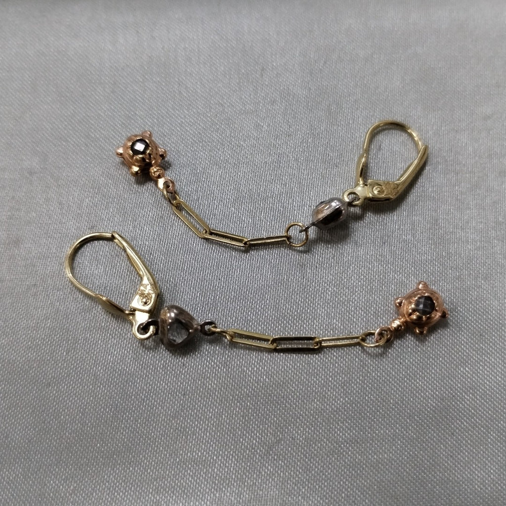 ARETES PAR ORO,ORO COMBINADO 10 K 2,30 GRMS (SEMINUEVO)