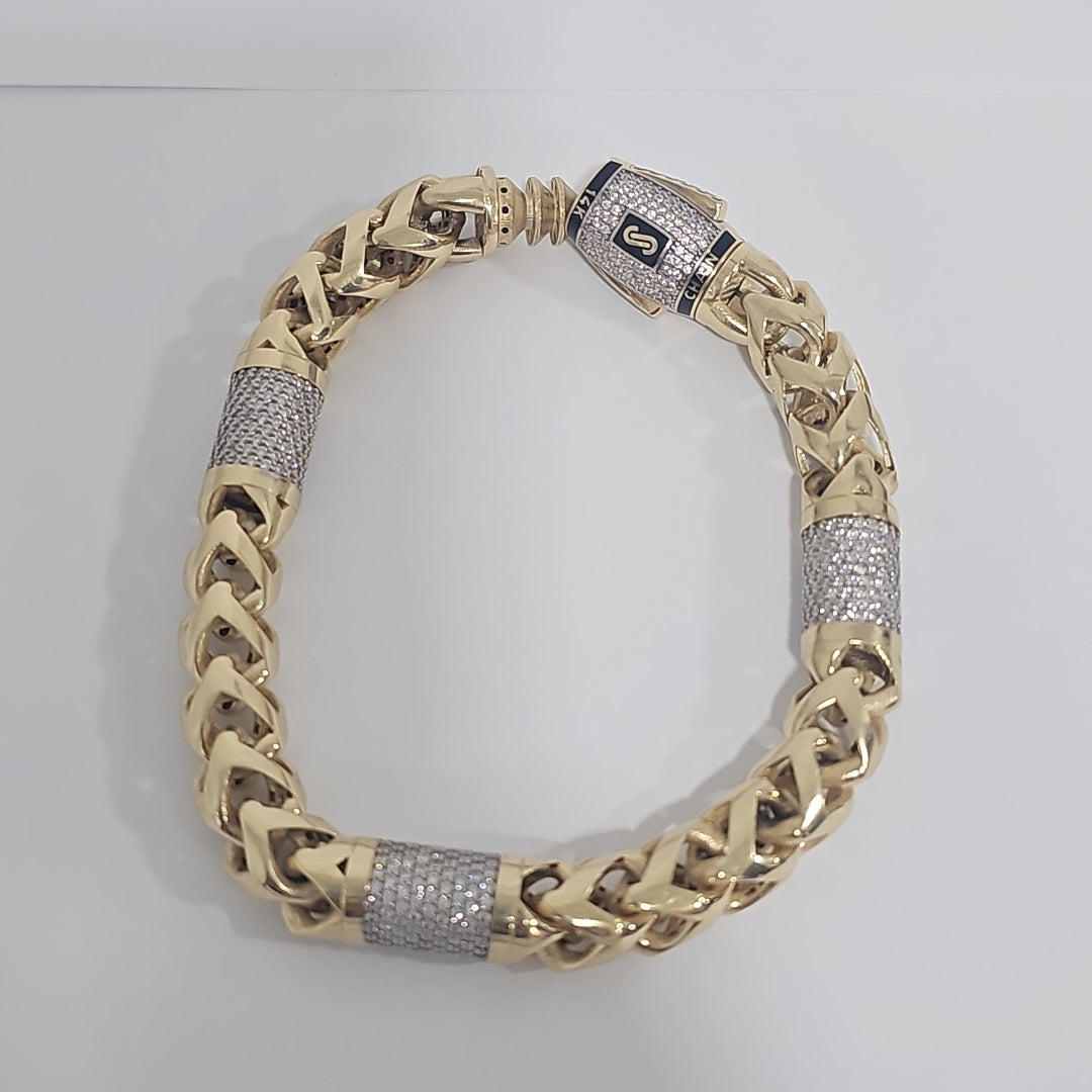 PULSERA CABALLERO MONACO ORO 14K 35.3 (NUEVO)