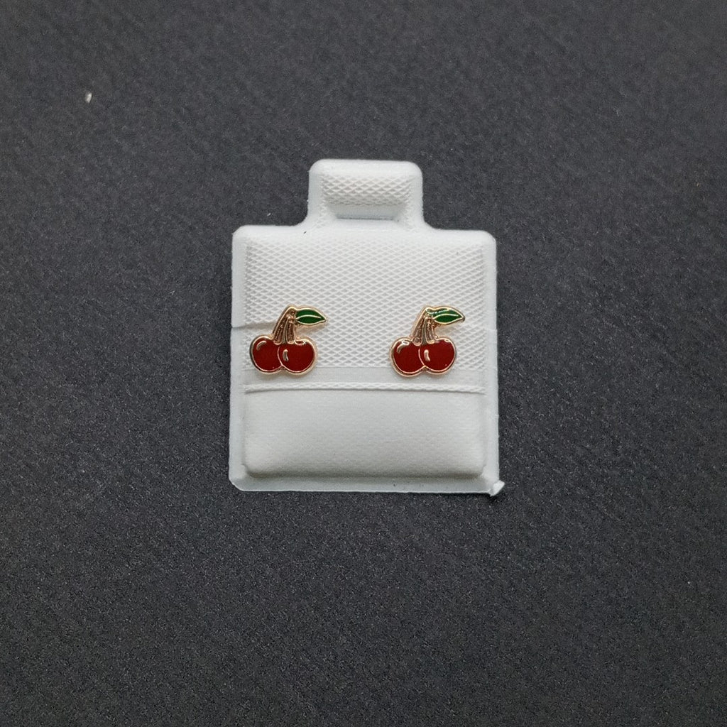 BROQUELES BROQUE FIG CEREZA C ESMALTE 14K 0.2203 GR (NUEVO)