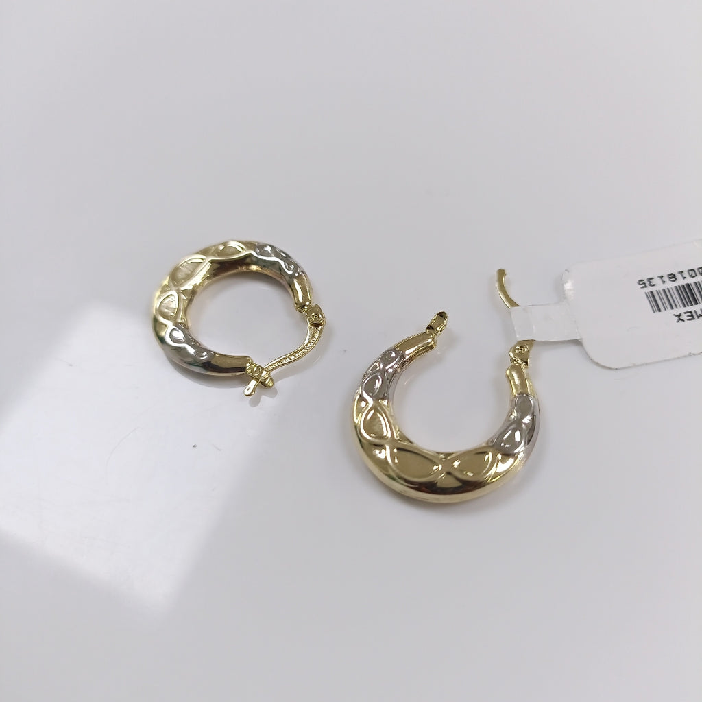 ARETES ARRACADAS COMBINADAS CON INFINITO 14K 2.3 GR (NUEVO)