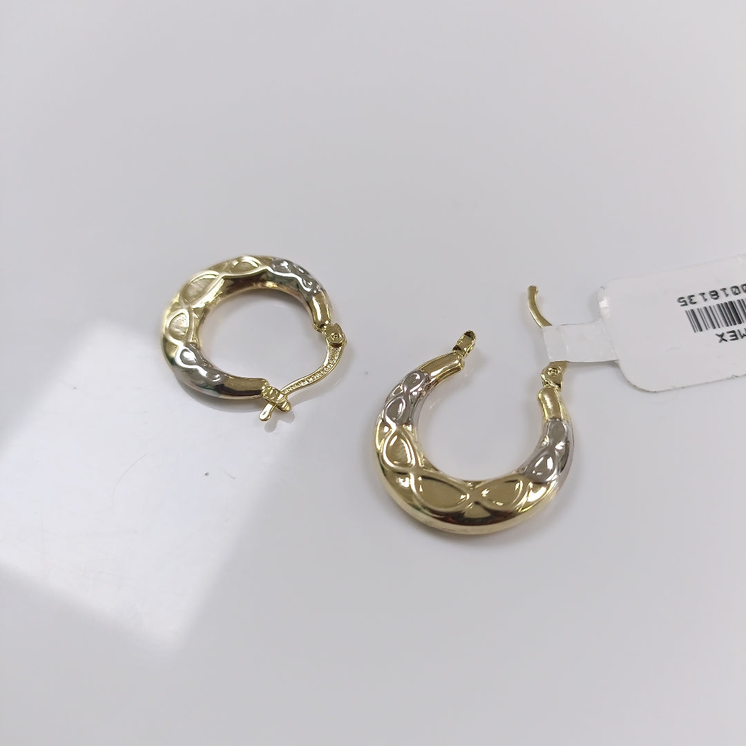 ARETES ARRACADAS COMBINADAS CON INFINITO 14K 2.3 GR (NUEVO)