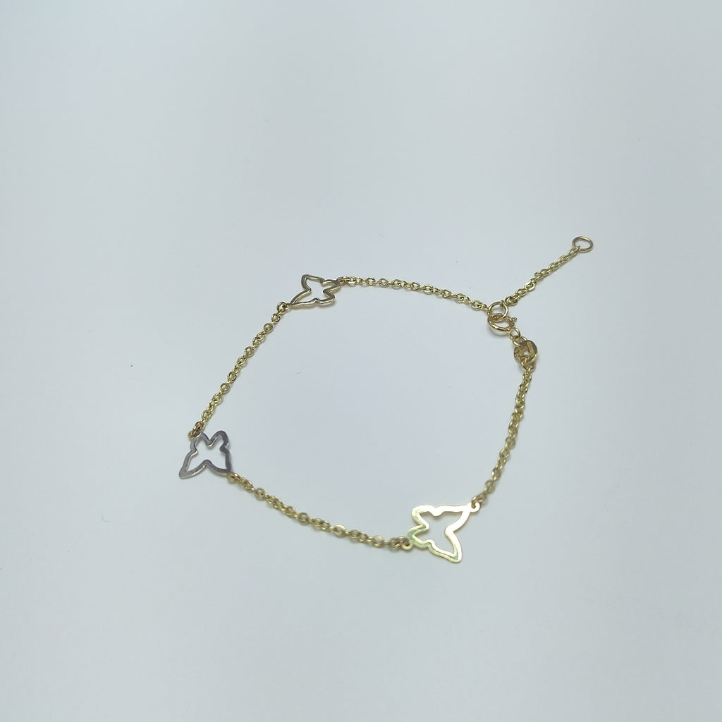 PULSERA ESPECIAL C MARIPOSAS 14K 18 CM 1.7 GR (NUEVO)
