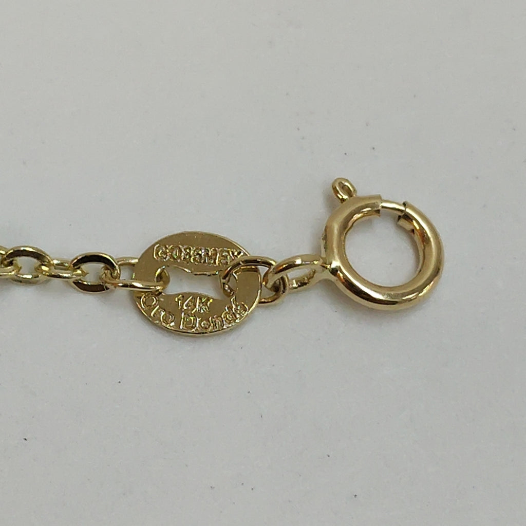 PULSERA TEJIDO ESPECIAL C CORAZONES 14K 18 CM 1.6 GR (NUEVO)