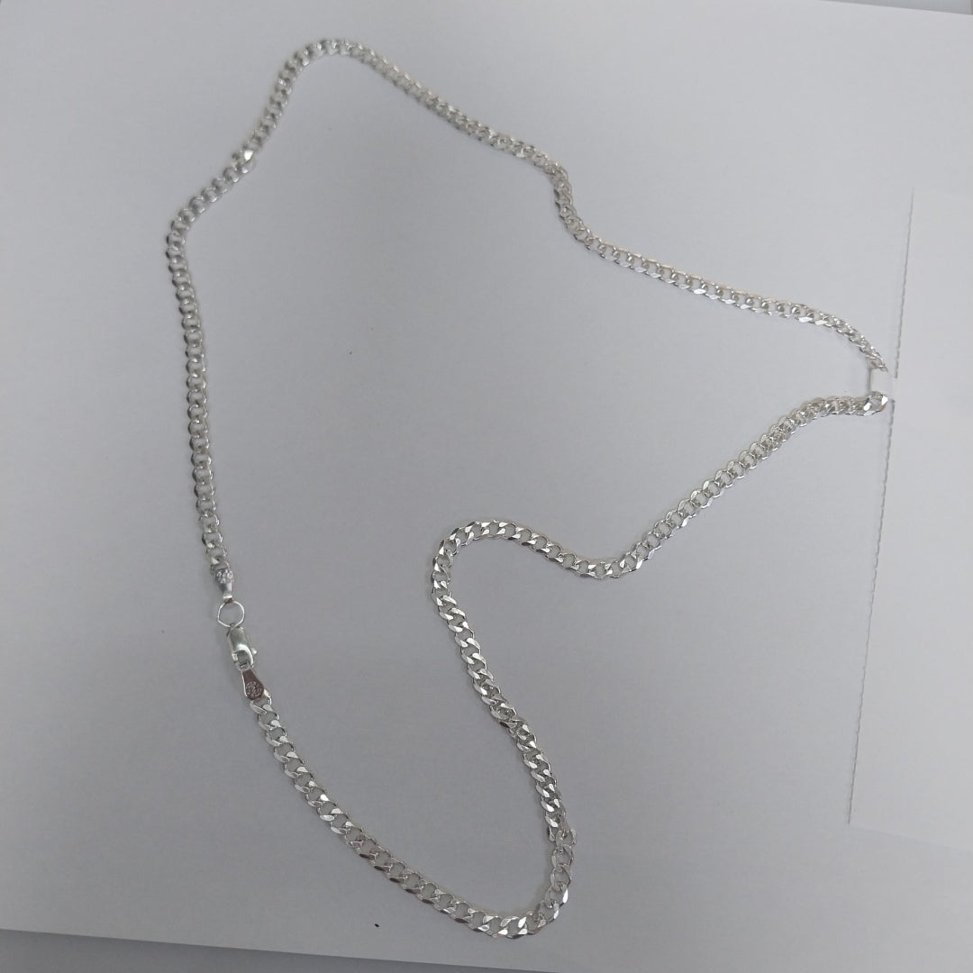 CADENA TEJIDO BARBADO PLATA .925 60 CM 14 GR (NUEVO)
