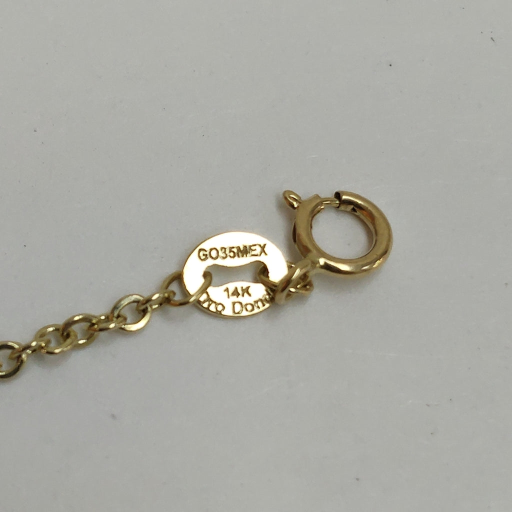PULSERA ESPECIAL CON CORAZONES 14K 18 CM 1.3 GR (NUEVO)