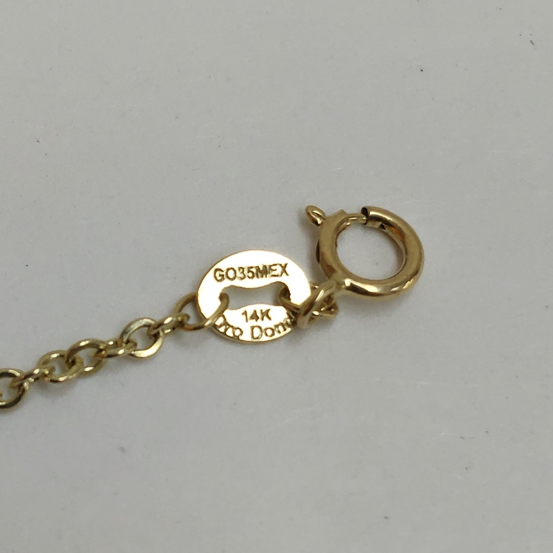 PULSERA ESPECIAL CON CORAZONES 14K 18 CM 1.3 GR (NUEVO)