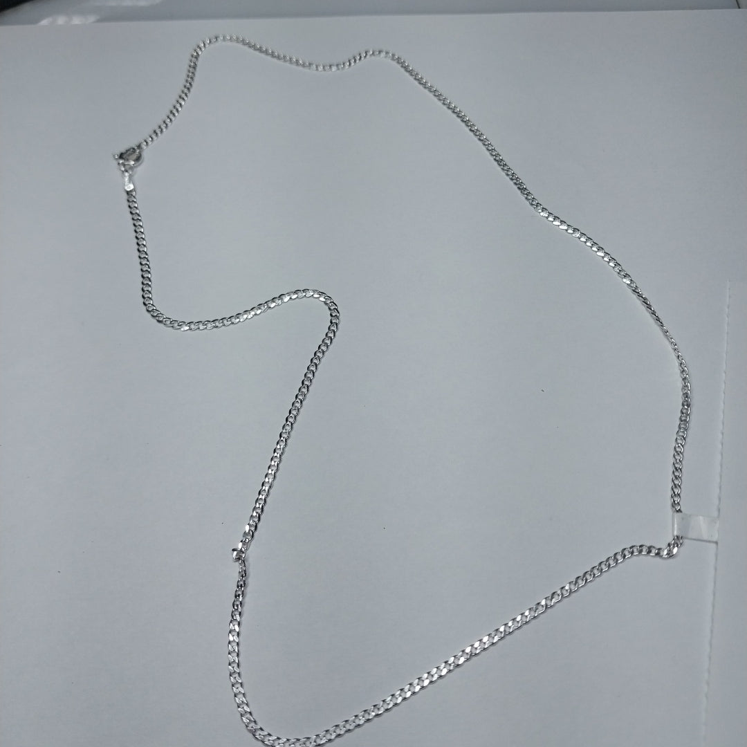 CADENA TEJIDO BARBADO PLATA .925 55 CM 4.9 GR (NUEVO)