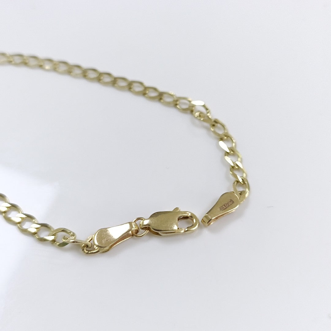 PULSERA TEJIDO BARBADA 14K 18 CM 3.4 GR (NUEVO)