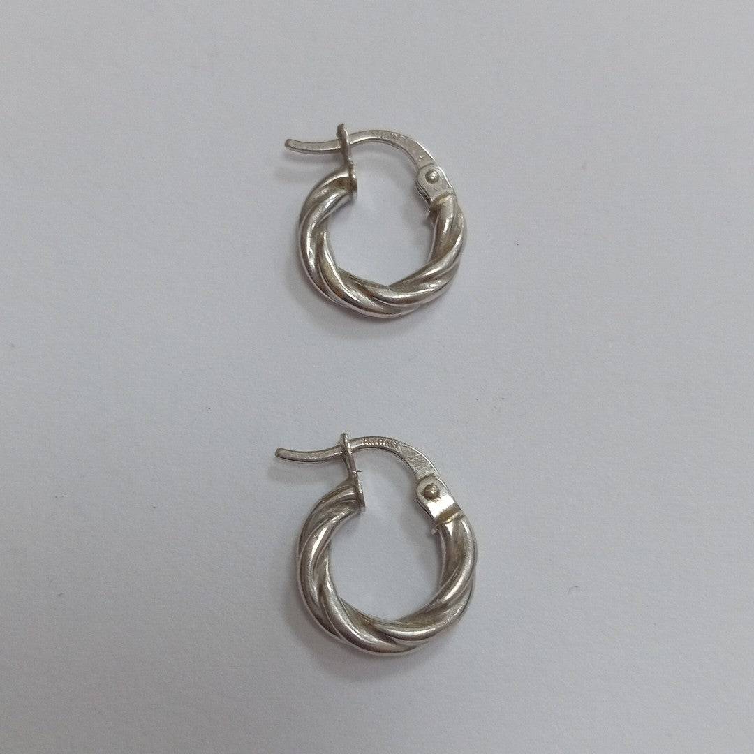 ARRACADAS PAR ORO BLANCO 10 K 1 GRMS (SEMINUEVO)