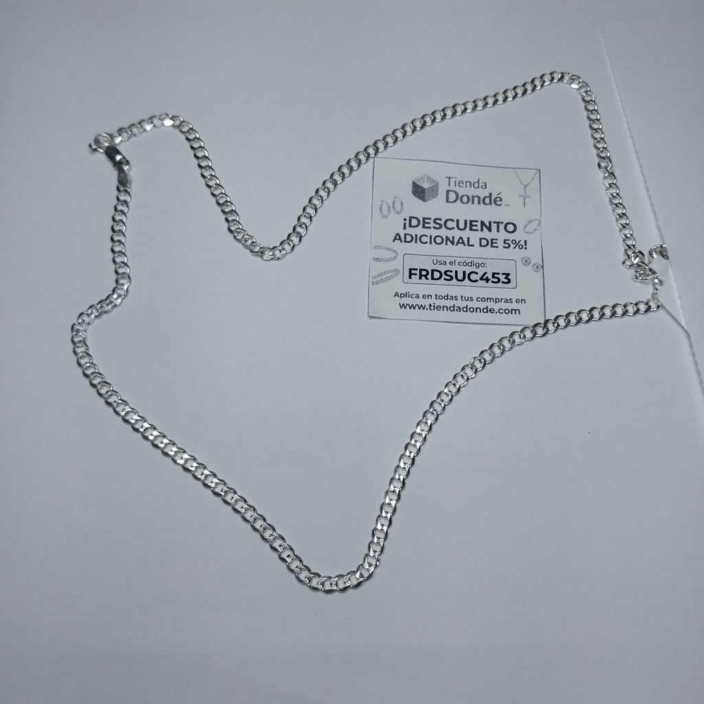 CADENA TEJIDO BARBADO PLATA .925 60 CM 13 GR (NUEVO)