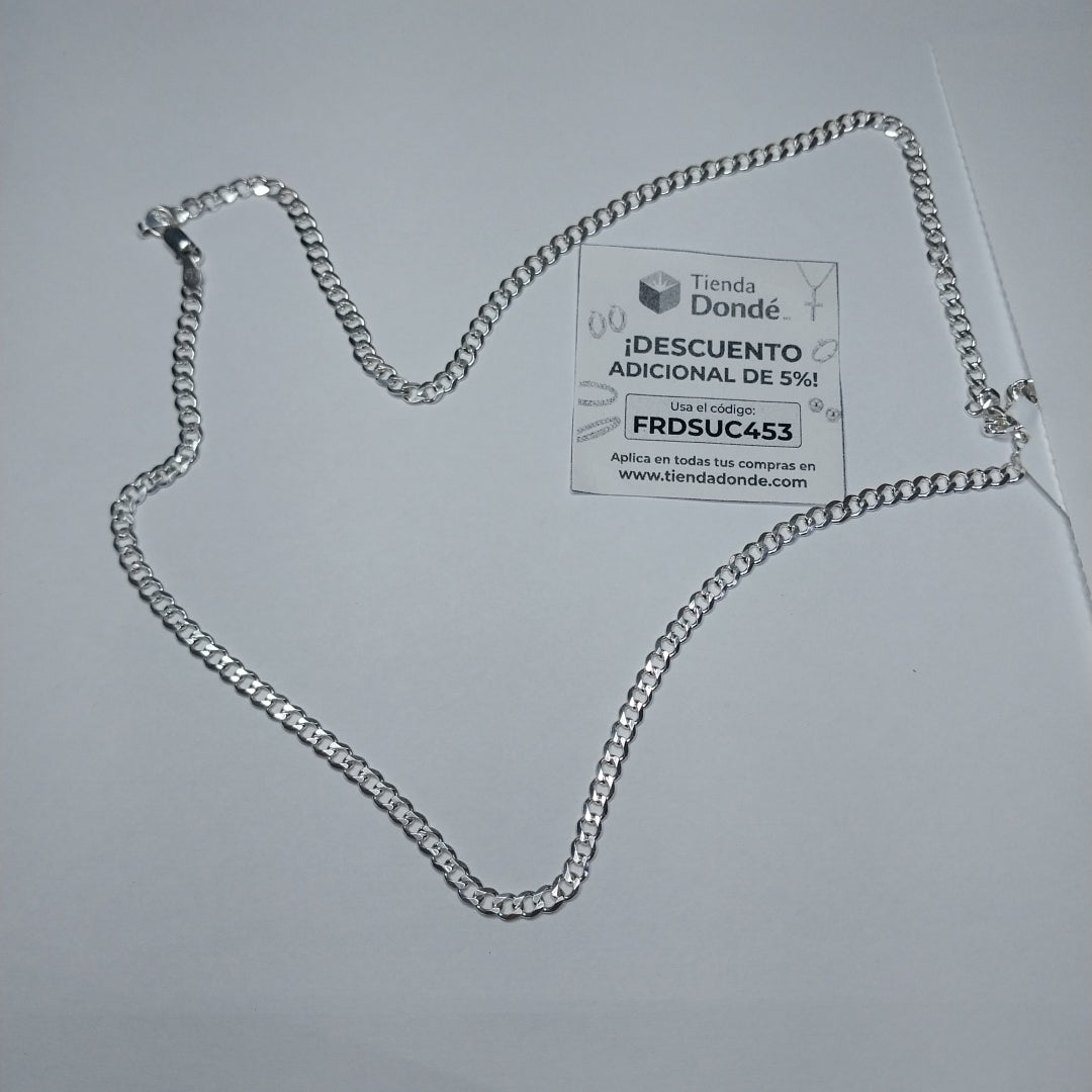 CADENA TEJIDO BARBADO PLATA .925 60 CM 13 GR (NUEVO)