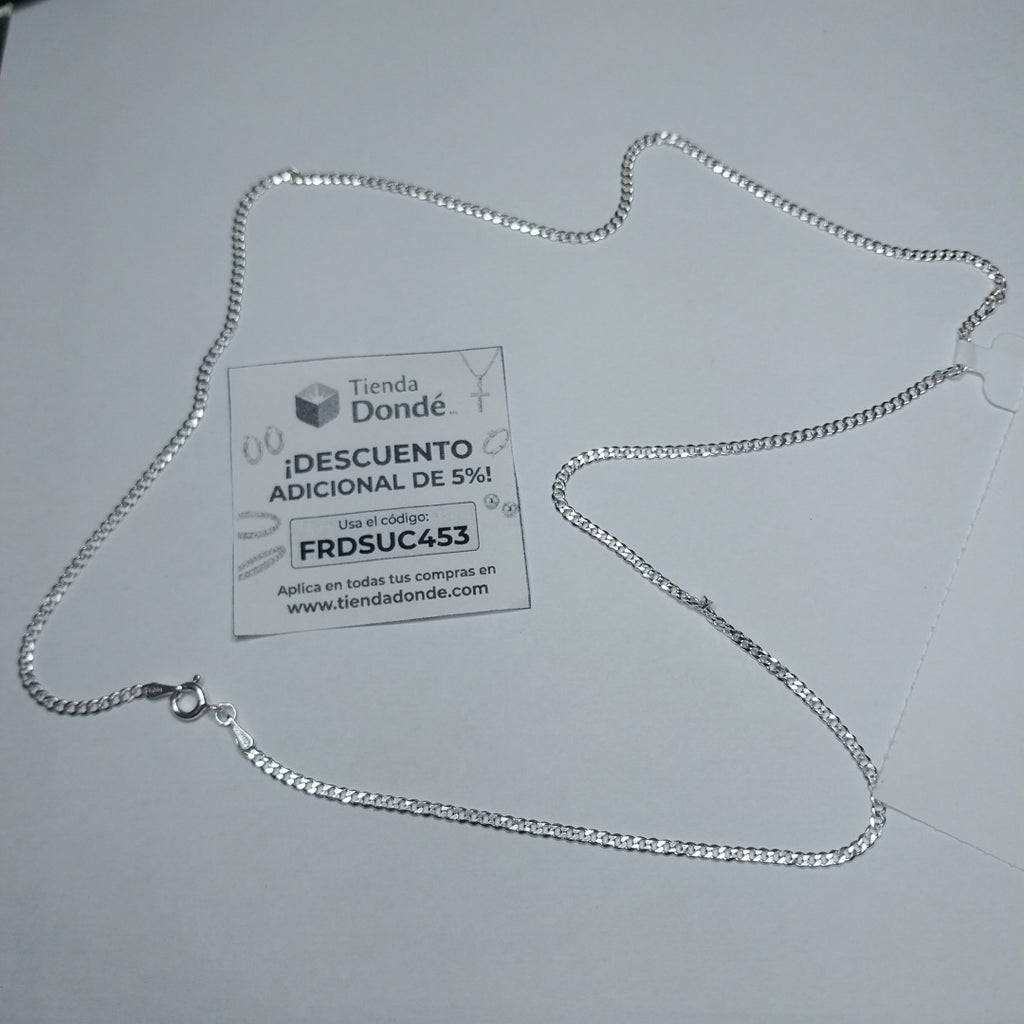 CADENA TEJIDO BARBADO PLATA .925 60 CM 5.6 GR (NUEVO)