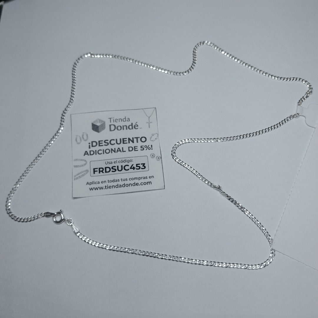 CADENA TEJIDO BARBADO PLATA .925 60 CM 5.6 GR (NUEVO)