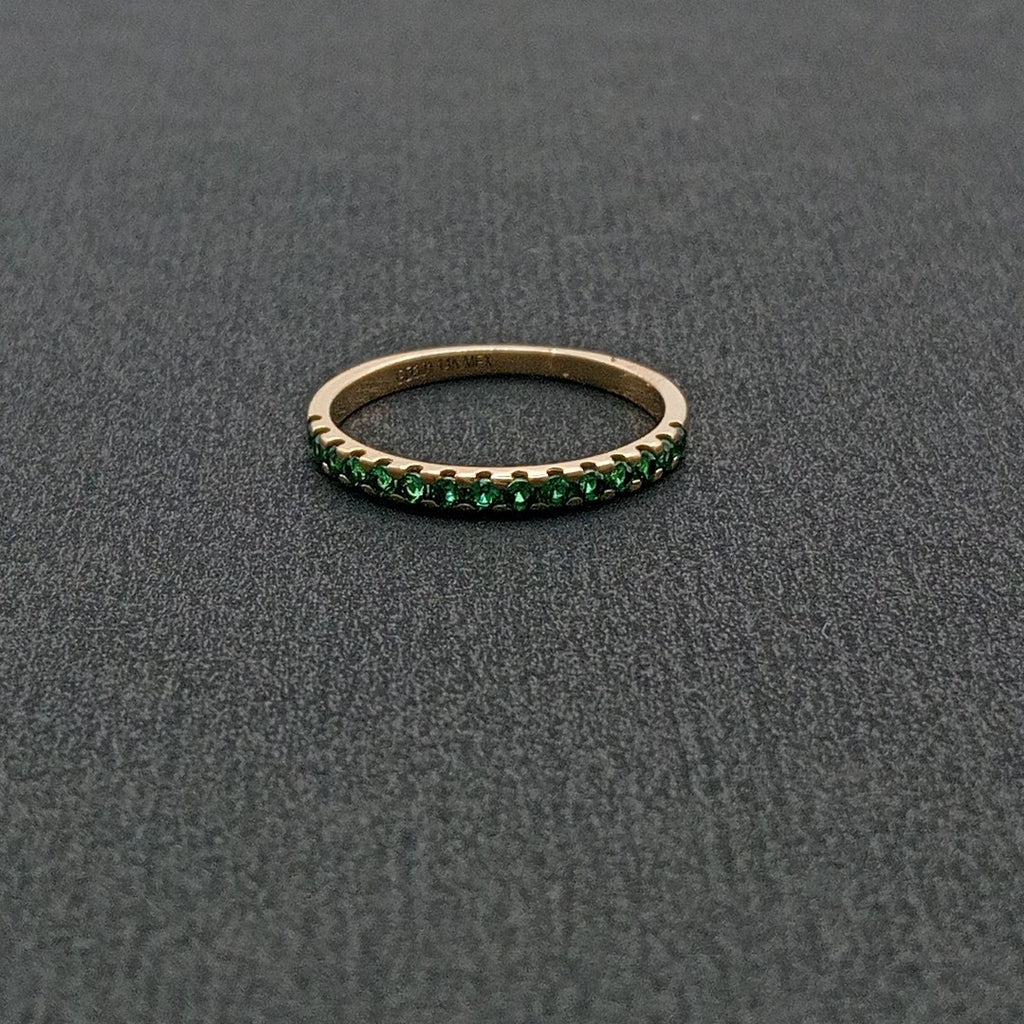 ANILLO ANILLITO MEDIA CHURUMBELA C PDRAS COLOR VERDE 14K 8 TALLA 1.6 GR (NUEVO)