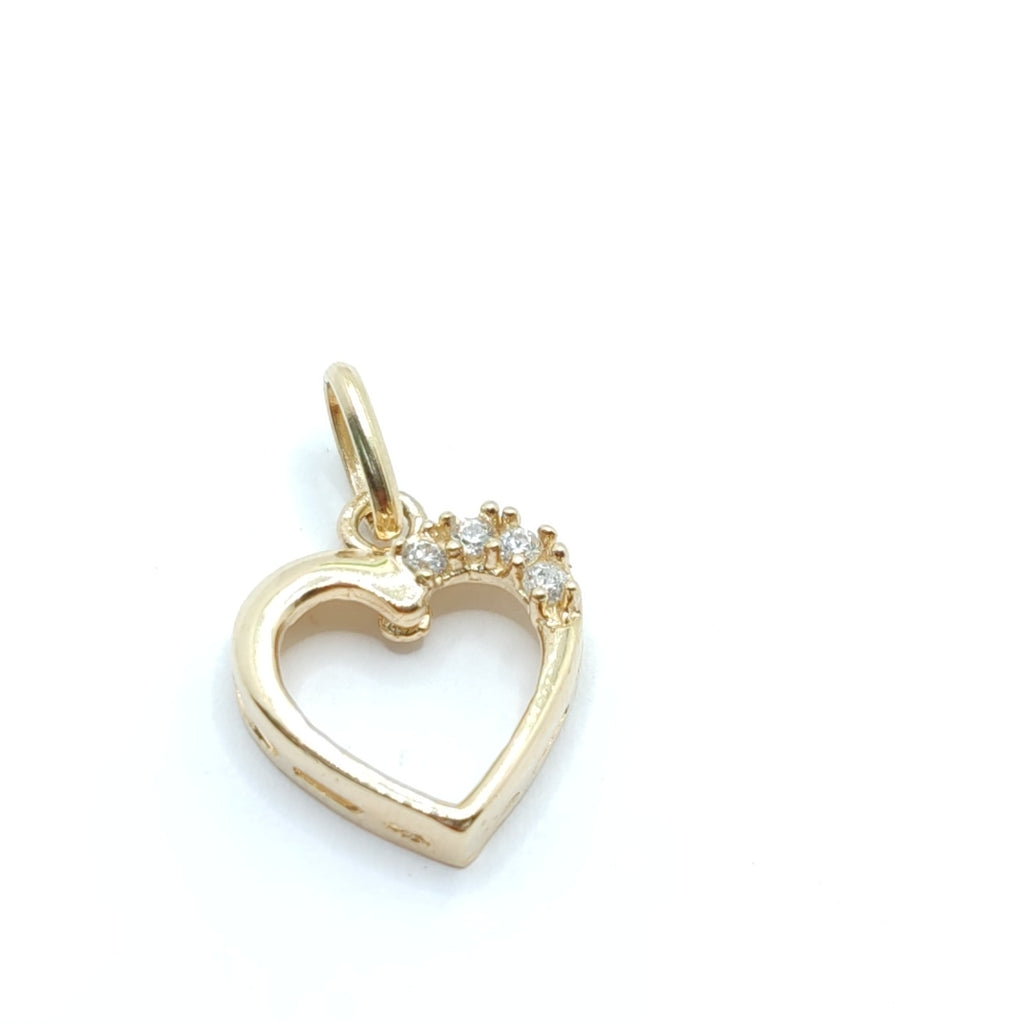 DIJE CORAZON CON CIRCONIAS 14K 1.4 GR (NUEVO)