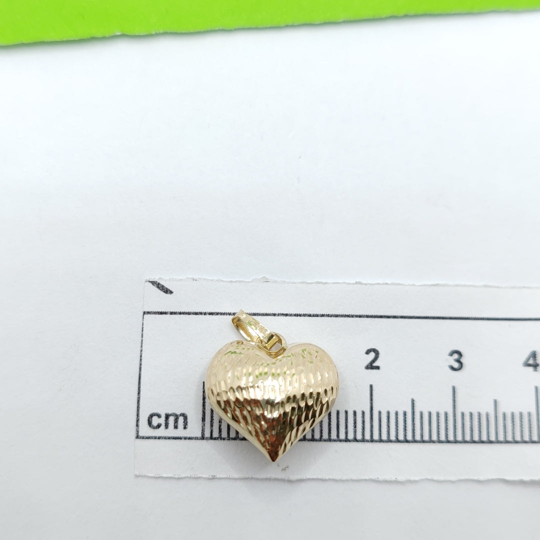 DIJE TEJIDO CORAZON LABRADO 14K 1.1 GR (NUEVO)