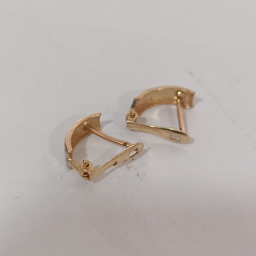 ARETES PAR ORO, ORO COMBINADO 14 K 1.2 GRMS (SEMINUEVO)