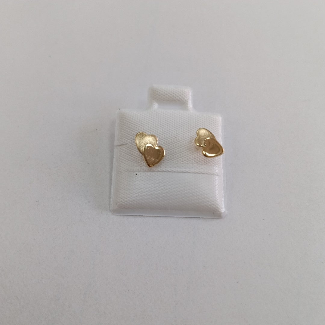 BROQUELES BROQUEL CORAZON DOBLE 14K 0.2171 GR (NUEVO)