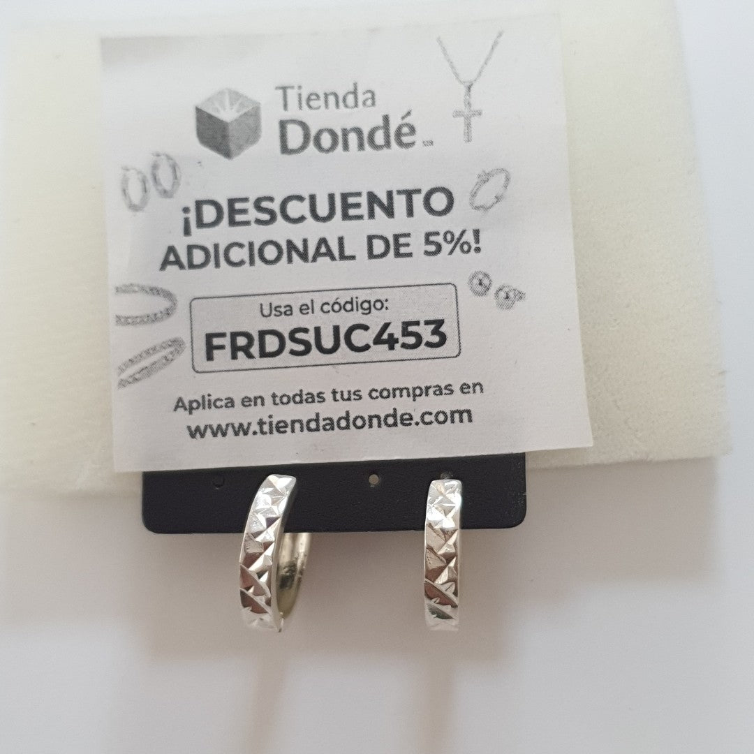 ARRACADAS LABRADAS PLATA .925 3.4 GR (NUEVO)