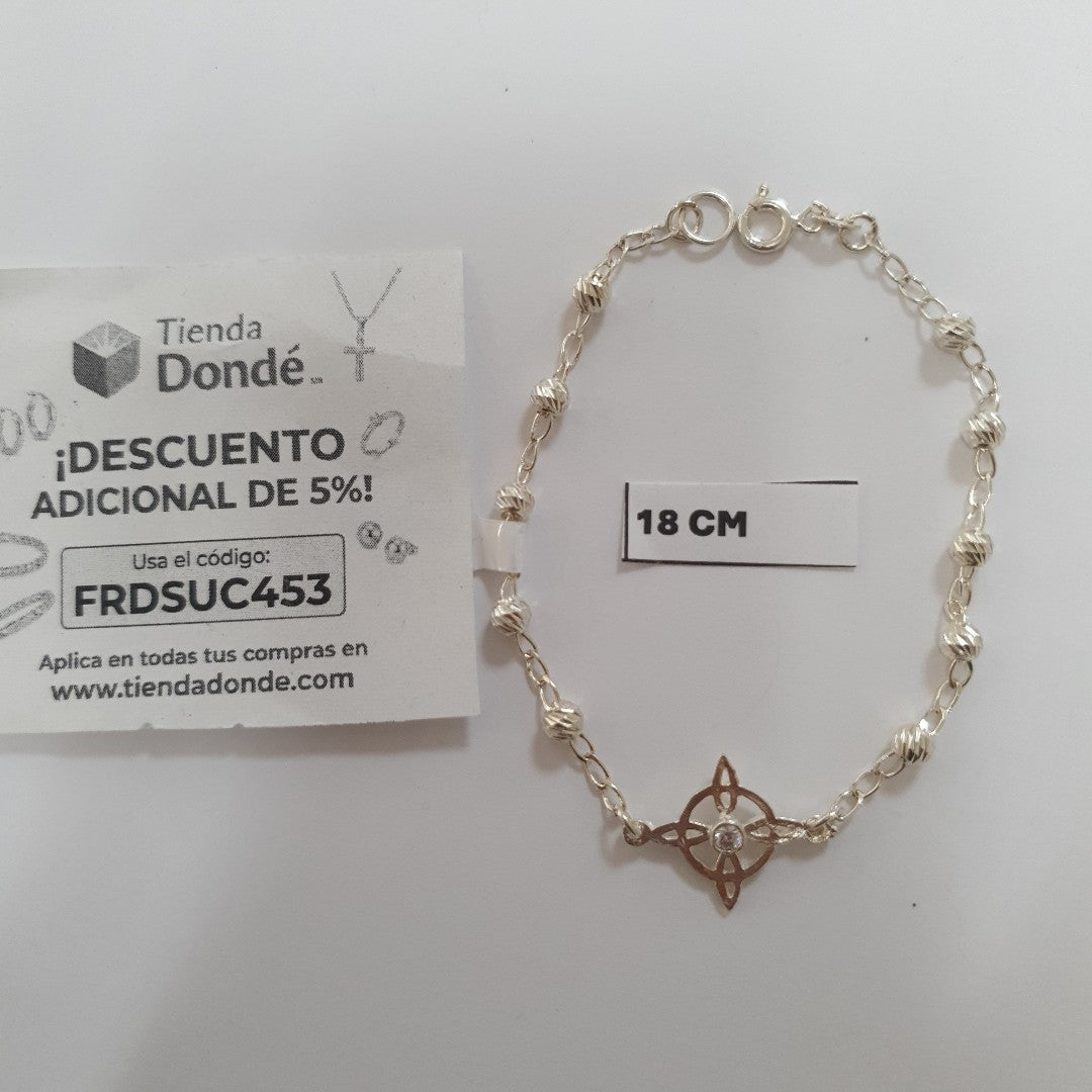 PULSERA TEJIDO ESPECIAL PLATA .925 18 CM 2.8 GR (NUEVO)