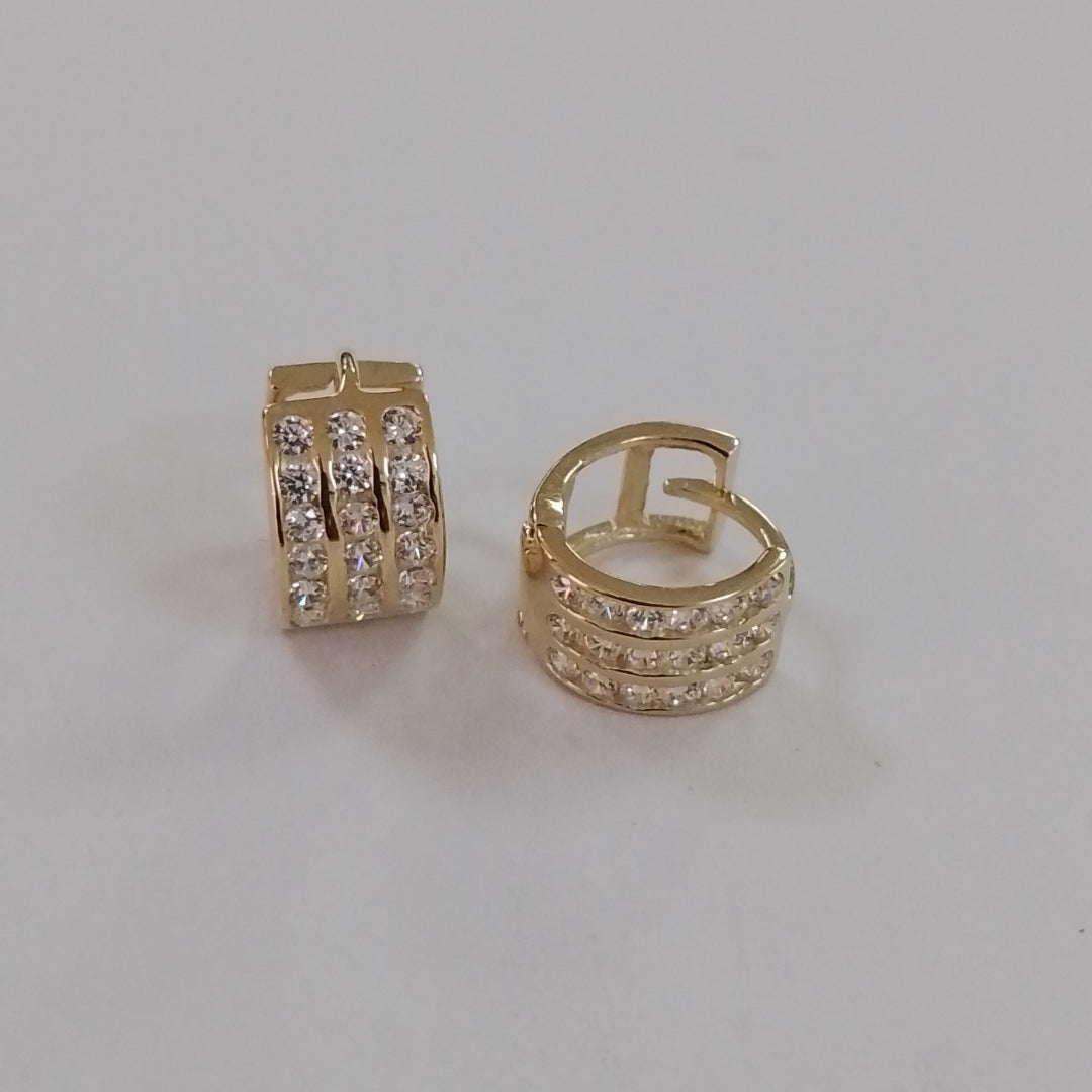 ARETES HUGGIES C CIRCONIA 14K 2.1 GR (NUEVO)