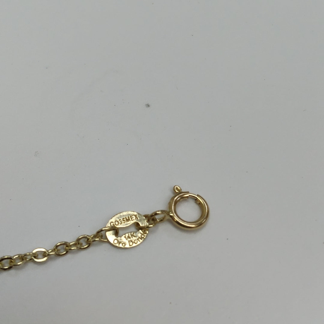 PULSERA TEJIDO ESPECIAL CON MANDALA 14K 18 CM 1.3 GR (NUEVO)
