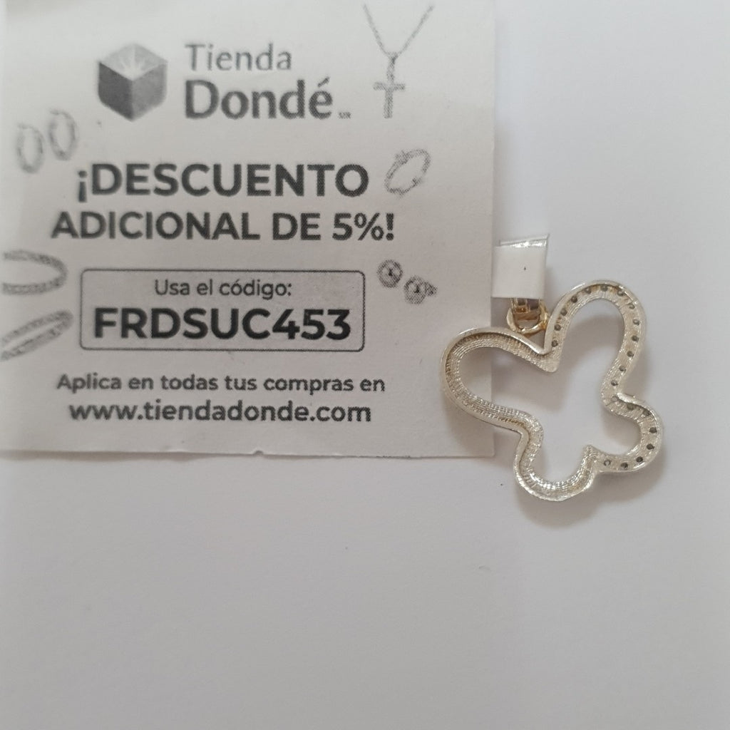 DIJE MARIPOSA C/CIRCONIAS PLATA .925 2.3 GR (NUEVO)