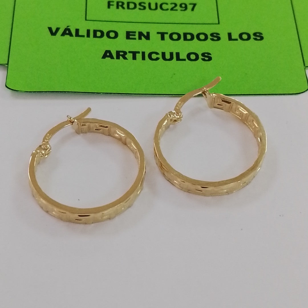 ARETES ARRACADA CON GRECAS 14K 1.9 GR (NUEVO)