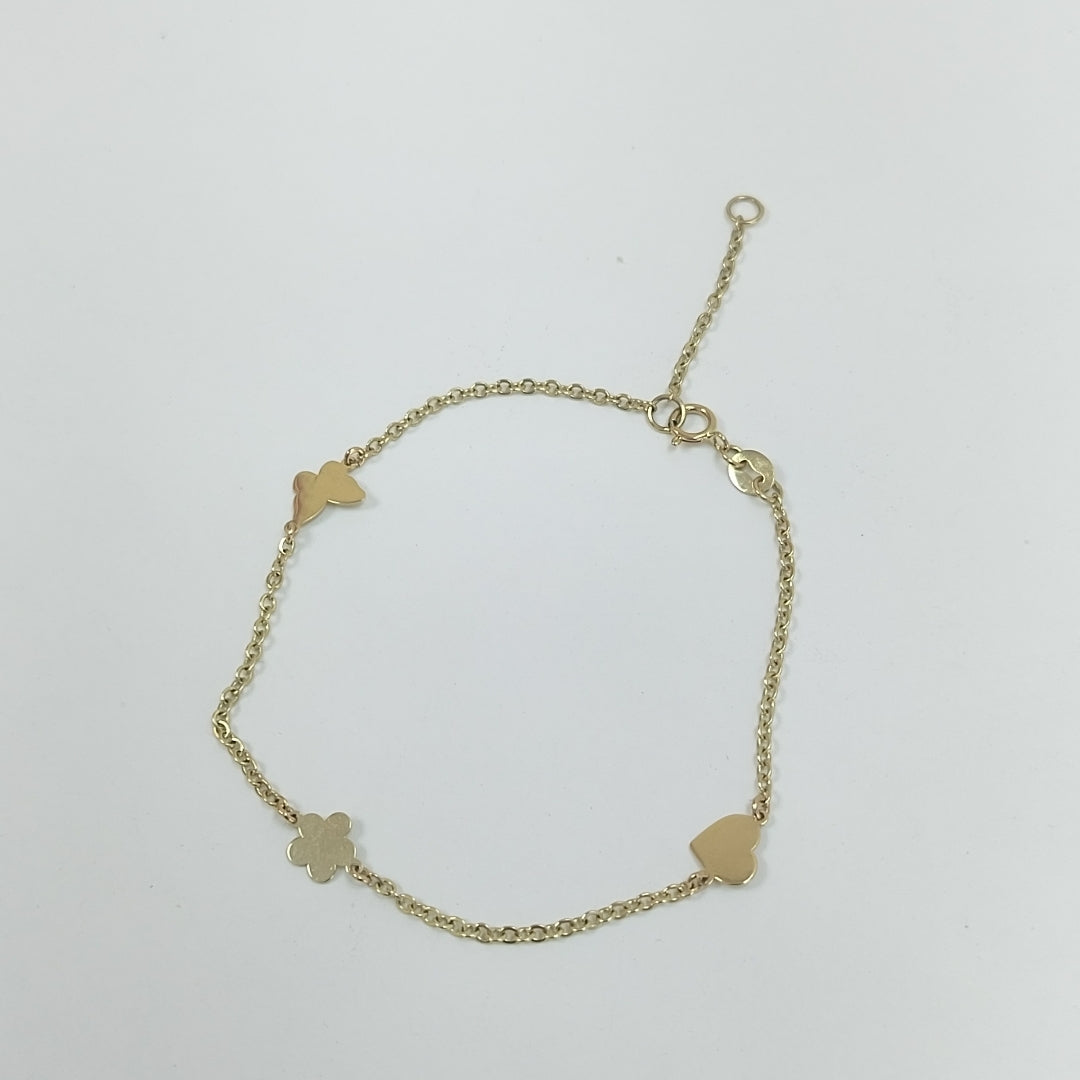 PULSERA ESPECIAL C FIGURAS 14K 18 CM 1.8 GR (NUEVO)