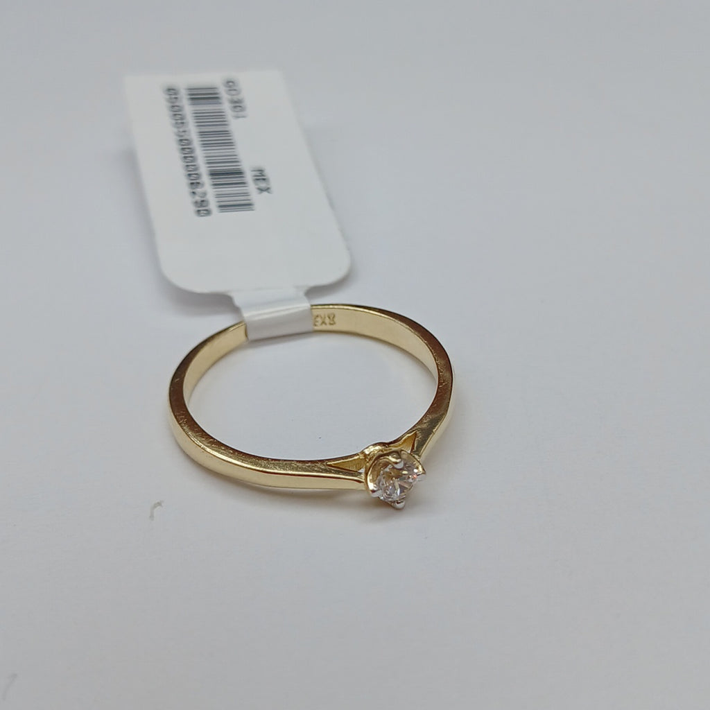 ANILLO ANILLITO SOLITARIO CIRCONIA 14K 7 TALLA 1.6 GR (NUEVO)