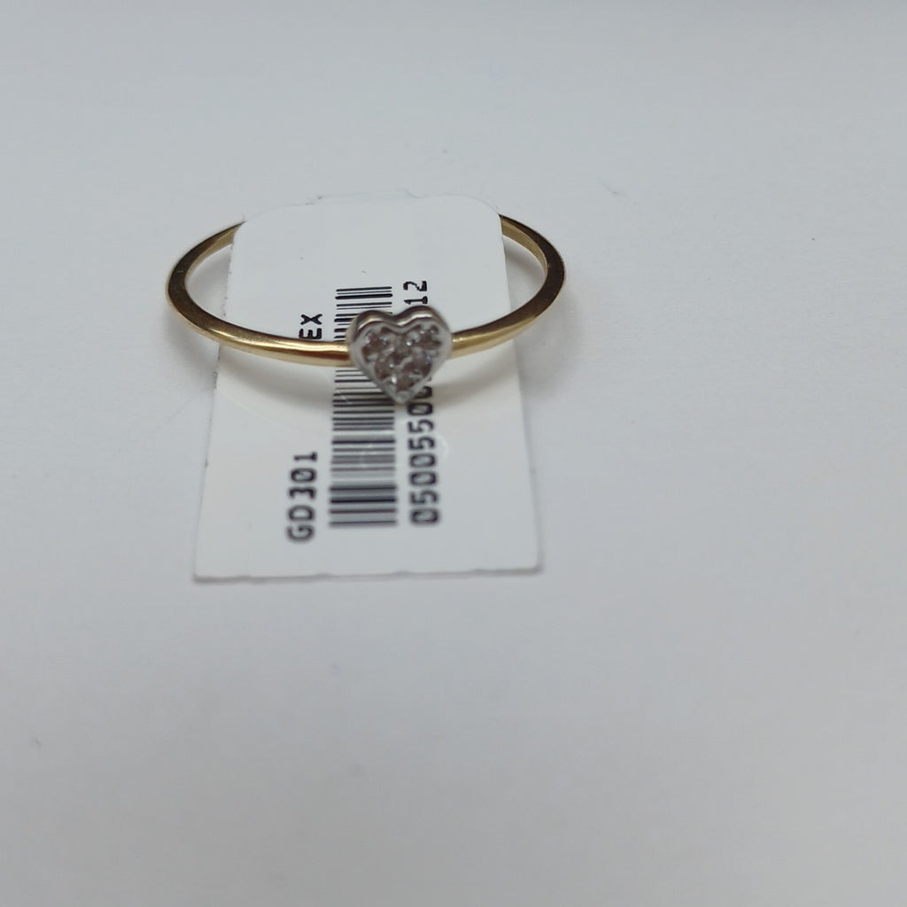 ANILLO ANILLITO CORAZON C CIRCONIA 14K 9 TALLA 0.9 GR (NUEVO)